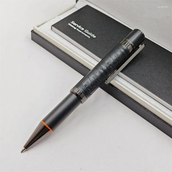 

wholesale Black Relief Design Ballpoint Pens MB Andy Warhol Writing Stationery Supplies Blue Refill Smooth