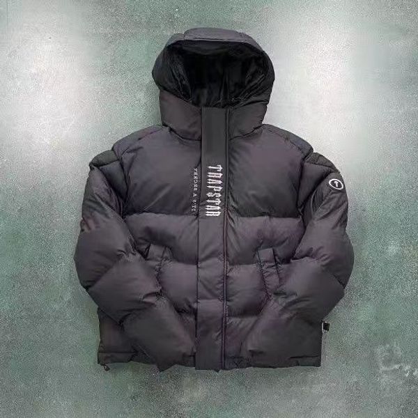 

Designer Men's Down Parkas Coats Outerwear Clothing Apparel Trapstars New Winter Jacket High Street Fashion Thick Warm Coat, Black