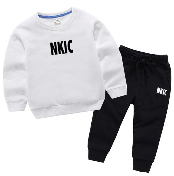 

Kids Autumn Spring Casual Brand Tracksuits Boys Girls Outfits 2pcs Pullover 100% Cotton White Hoodie Pants Suits Children Clothes Sets, Red 1