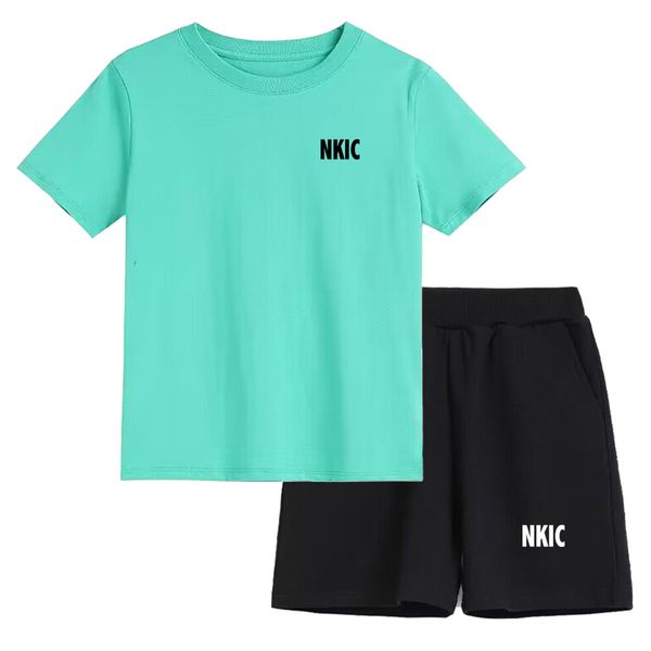 

Summer Baby Clothes Set Children Boy Girl Short Sleeve 100% Cotton Green T shirts and Shorts Suit Kid Print 2pcs Brand Tracksuit, Red 1