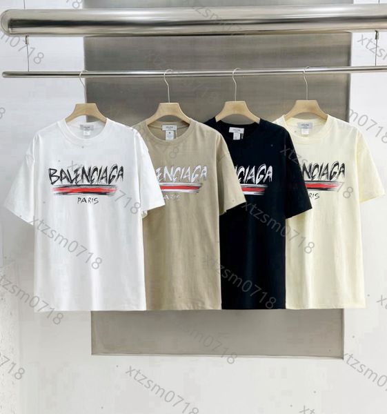 

Mens t shirt luxury brand clothing shirts letter pure cotton short sleeve designer spring summer fashion loose tide mens womens tees clothing S-2XL 01, #12