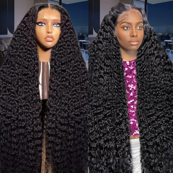 

Wave Deep 30 40 Inch 13x6 HD Lace Frontal Human Hair 250 Density Brazilian Glueless 13x4 Water Curly Lace Front Wig for Women, 13x4 hd frontal wig
