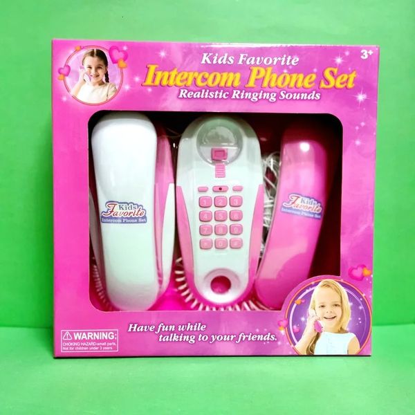 Children Pretend Play Intercom Telephone Simulation phone Toy With Real Ringing Sounds talk to each other Kids Birthdaty Gifts 240703
