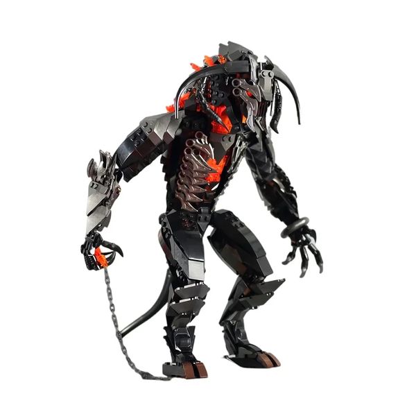 

MOC Gobricks Balrog of Moria Bricks Rings Movie Action Figures Monster Horror Demon Flame Model Building Blocks Kids Toys Gift, Multicolor