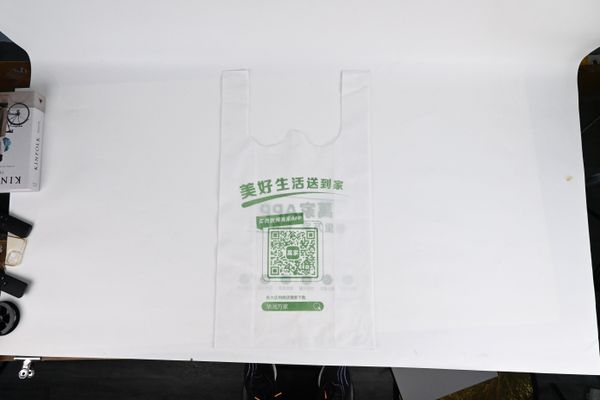 

tote bag supermarket grocery custom print small branded logo printed shopping transparent clear plastic bags tshirt bag, Multi-color