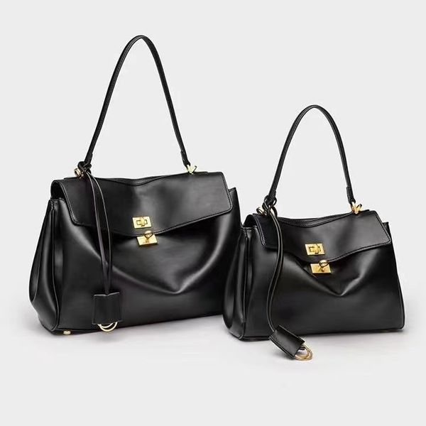 MUOLLEY Shoulder Bags shopping Soft handbag calfskin men's and women's briefcases Commuter bag Hobo bagTote bags leather shoulder bag tote single-sided