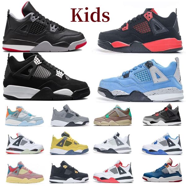 

2024 Kids Basketball Shoes Sneakers Boys Military Black Cat Trainers Baby kid shoe Red Thunder Bred Fire Red Girls Children youth toddler Blue Cool Grey Child shoe, Brown