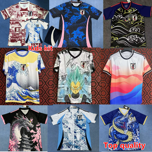 

2024 Japan Soccer Jerseys kit Cartoon UEDA ITO ISAGI ATOM TSUBASA MINAMINO DOAN KUBO 24 25 Japanese uniform Football Shirt T Chinese dragon men kids Jerseys, Black