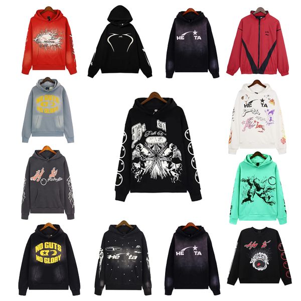 

designer hellstart hoodies man hoodie sweatshirts pulllover hooded sweatpant sweatpants long sleeve casual streetwear hip hop hoodies high street casual size -xl, Color figure 5