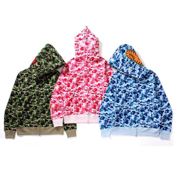 

designer hoodies mens zipper all shark womens camouflage Microfiber jacket hoodie women sweater long sleeved, Purple