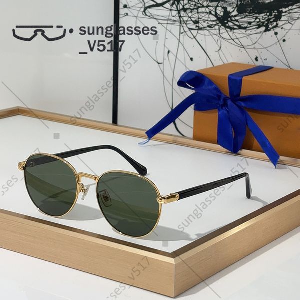 

round sunglasses mens designer sunglasses light texture double nose metal frame First class quality Elegant style sunglasses women Monogram lens luxury glasses