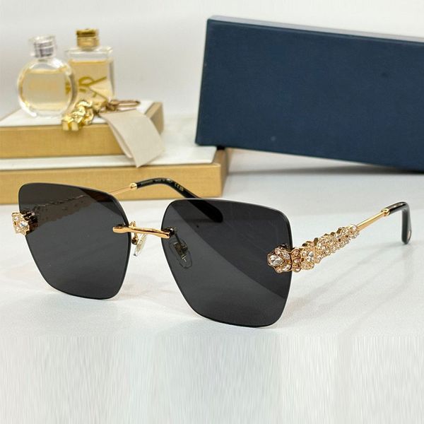 

Luxury Designer New Brand Sunglasses SCHL886 Womens Frameless Casual Sunglasses UV400 Protective Sunglasses Legs Starry Sky Full Diamond Design Top Quality