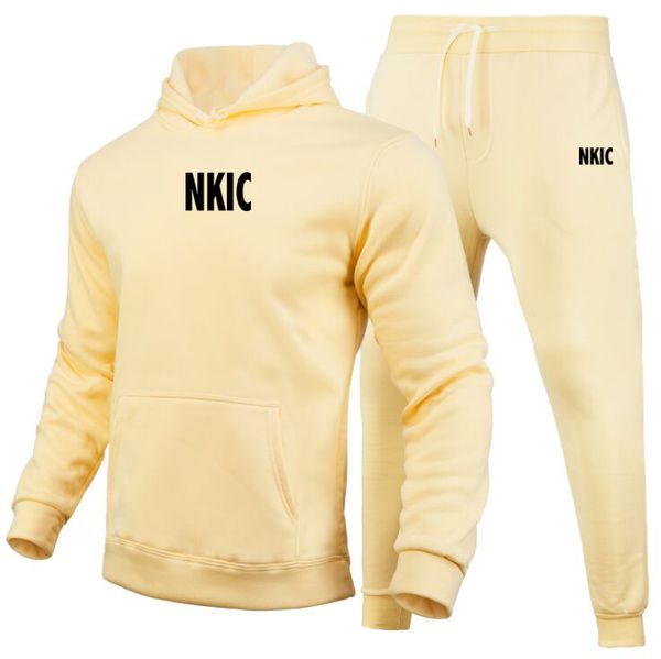 

Autumn Winter Men Women Tracksuit Hoodies Pants 2Pcs Sets Suit Fashion Brand Clothing Sportswear Sweatshirts Plus Size S-3XL, Beige 1