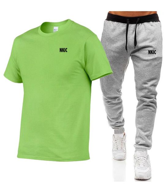 

Summer 100% Cotton T-Shirt Pants Set For Man Casual Fitness Jogger 2 Piece Suits Short Sleeved Men's Brand Tracksuit Plus Size 2XL, Burgundy 1