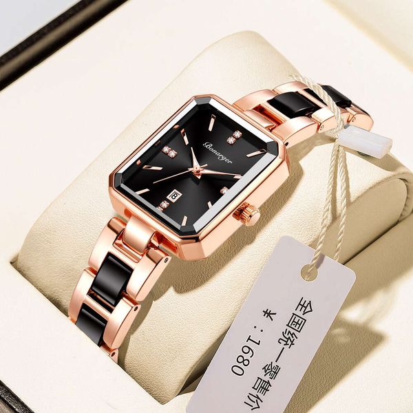 

Women's watches are niche, high-end, ceramic, minimalist, elegant. Instagram style is luxurious, waterproof, and has a high aesthetic value for students, Red