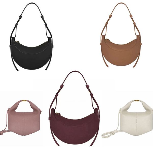 

Half Moon Bag Smooth Leather Cyme Tote Crossbody Zip Closure Women Hobo Neuf Handbags Ladies Tonca Underarm Shoulder Bags Purse 6a, #47