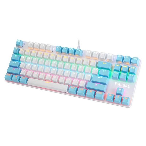 K100 Portable Gaming Keyboard With Color Backlit Keyboard 87 Keys Ultra Silence Keyboard For Laptop PC ComputerM240715