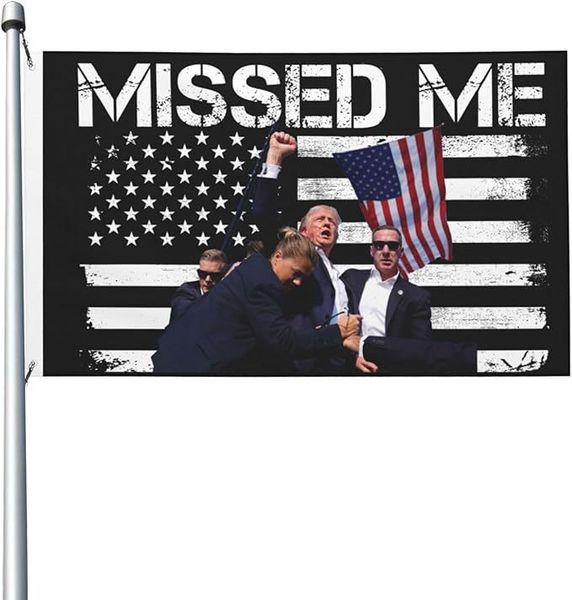 2024 New Trump 90x150cm 3x5 Feet Flags Garden Banners Fight US Election Shooting Battle Flag 0715