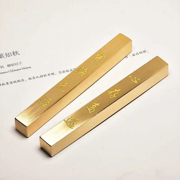 

Brass Paperweights Student Small Portable PaperWeight Metal Chinese Calligraphy Painting Artist Paper Weight Metal Paper Weight