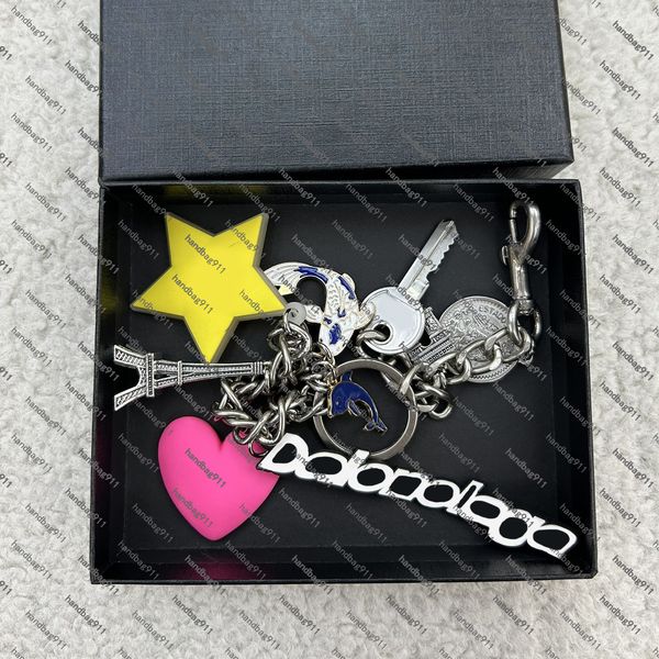 

24SS New High Quality Metal Lock Chain Letter rodeo leather Keychain handbag Designer charm rodeo bag for fashion bag turner keychain chain woemen's charms