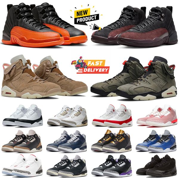 

With box 3 basketball shoes men women White Cement Reimagined Fire Red Ivory Midnight Navy Palomino Georgia Peach True Blue mens 6s trainers sports 12s sneakers