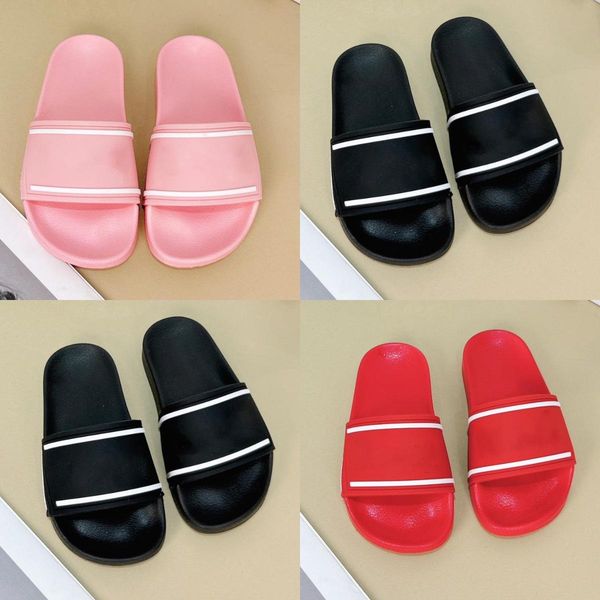 

Kids slippers Flat Sandals Summer Children Fashion Soft Slippers Baby Girls Boys Genuine Leather Shoes Toddlers Brand Slides, Red