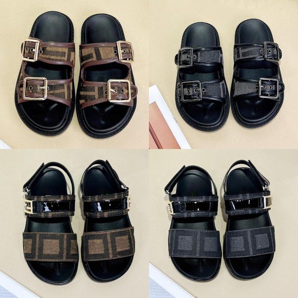 

Designer Brand Kids slippers Flat Sandals Summer Children Fashion Soft Slippers Baby Girls Boys Genuine Leather Shoes Toddlers Brand Slides Top, Multi-color