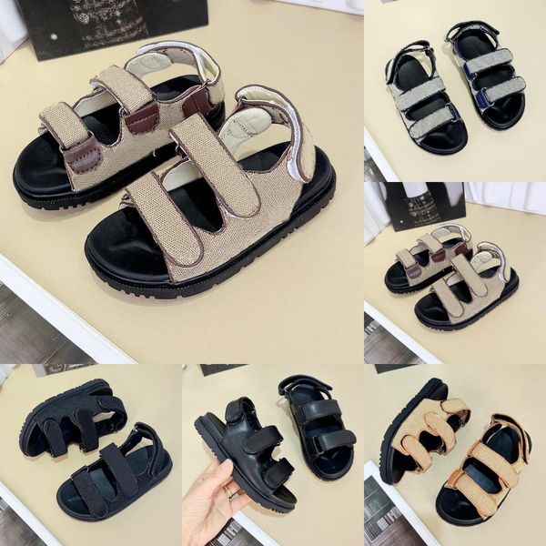 

Designer Kids slippers Flat Sandals Summer Children Fashion Soft Slippers Baby Girls Boys Genuine Leather Shoes Toddlers Brand Slides 2024, Grey