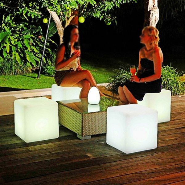 

Luminous LED Cube Bar Table Lamp Battery Powered Remote 16 Color KTV Party Glowing Seat Light for Garden Hotel Decor Night Light