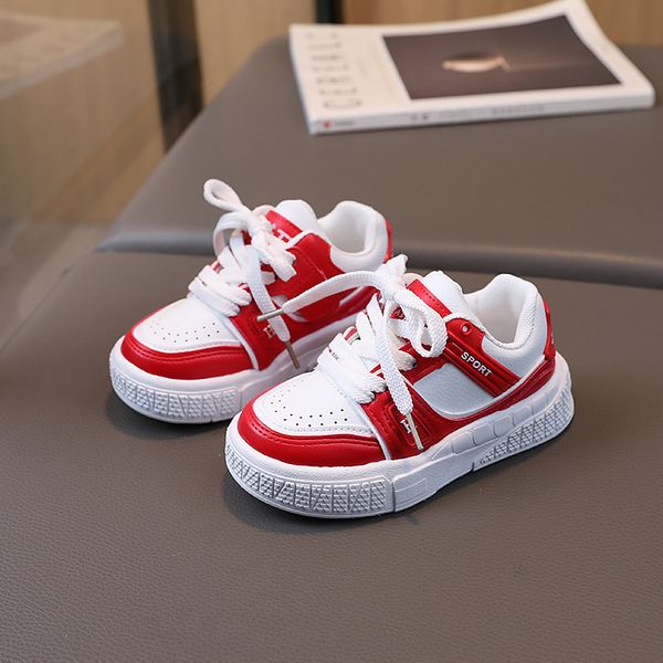 

Kids Sneakers Spring Autumn New Children Sports PU Splicing Breathable and Non-slip Boys Girls Baby Casual Walking Shoes, White