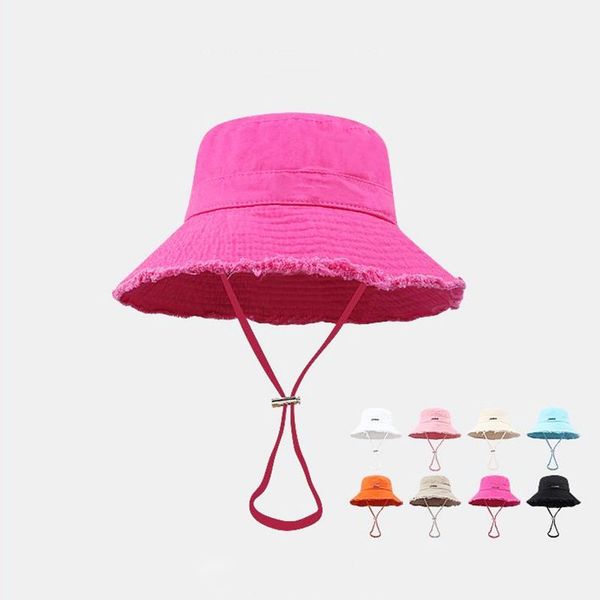 

Designer Bucket Hat For Women Frayed Cap Casquette Bob Wide Brim Hats Summer Fitted Fisherman Beach High quality, 2_color