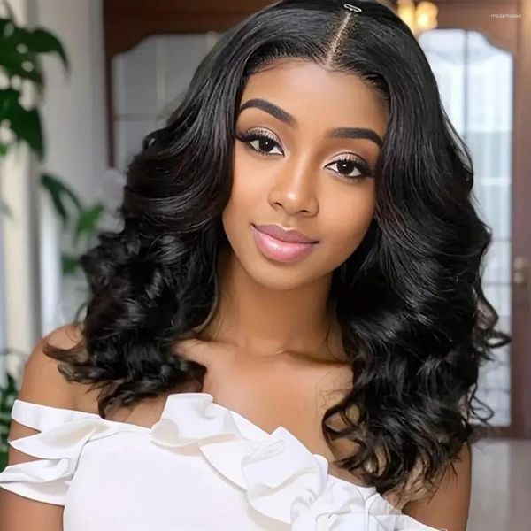 

Body Loose Wave 13x4 Lace Front Human Hair Wigs Short Bob Wig Frontal HD Transparent Brazilian Remy 4x4 Closure 180 al, Picture shown