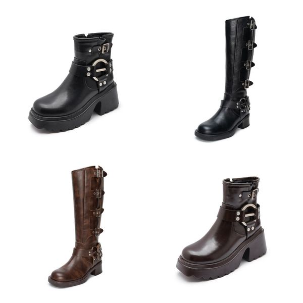 

Gorgeous Women Strap Suede Leather Autumn Winter High Lady Thick Sole Platform Over the Knee Boots, Green