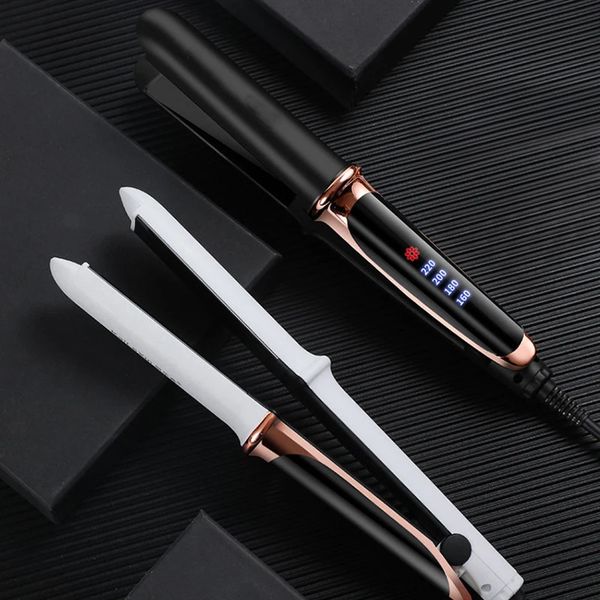 

Professional Beauty Tools Straightener Curler Flat Negative Ion Infrared LED Display Hair Straighten Curg Iron 240713, Black