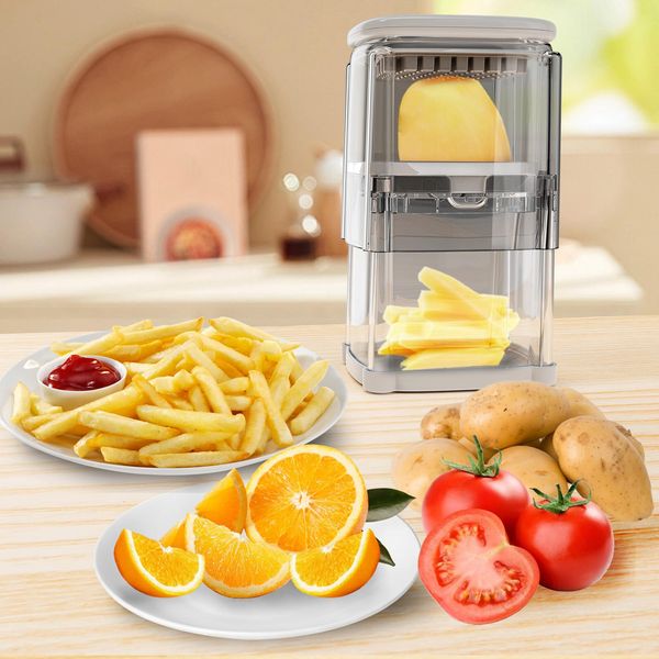

Four in one food cutting box for French fries, manual vegetable cutting machine with 4 blades Multiple Blade Design for Crispy Fries
