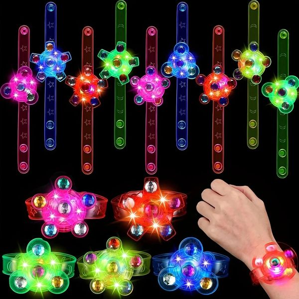 

LED Light Up Fidget Spinner Toys Rotary Gyro Watch Glow In The Bracelets Dark Party Supplies Favors Birthday Gifts 240709
