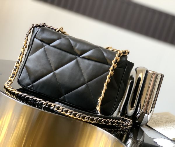 

10A Top Tier Mirror Quality 19 Flap Bags Small 26cm Real Leather Quilted Flap Caramel Purse Luxury Designer Womens Crossbody Shoulder Gold Strap Box Chian Bag Handbag, A4