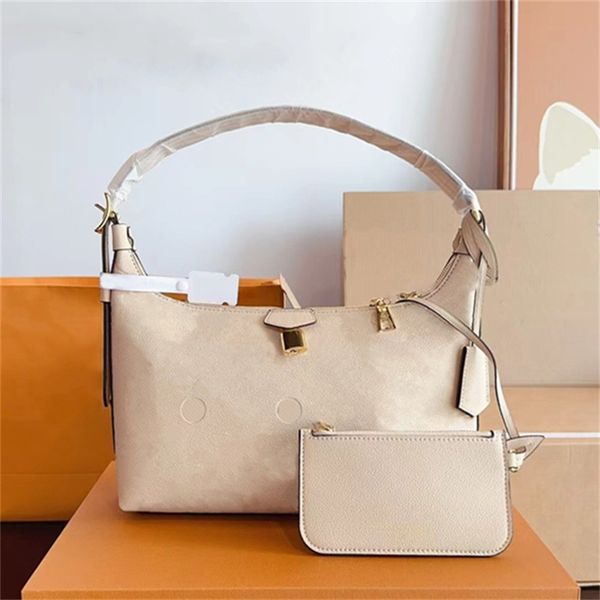 

2024 Woman Emboss Shoulder Bags designer bag lady handbag Composite Tote Bag mini zipper pouch Leather 10A, Light khaki(28*10*20cm)