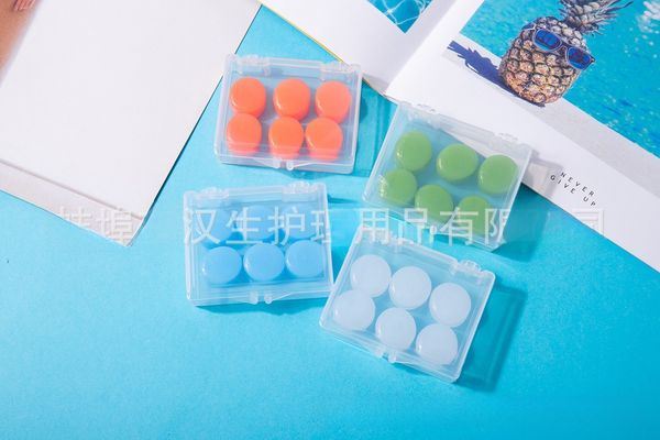 Cross-border source Amazon silicone mud earplugs 6 plastic waterproof noise reduction sleep earplugs swimming sound insulation