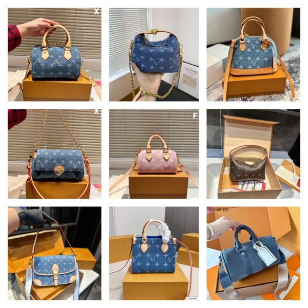 Shoulder Bags Designer bag retro denim bag womens crossbody bag luxurious handbag Hobo shoulder bag blue denim flower fashionable trend fashionbag