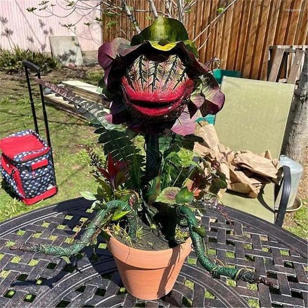 

Decorative Figurines Piranha Resin Statue Halloween Decoration For Home Decor Carnivorous Plant Ornament DIY wer Movie Outdoor Garden