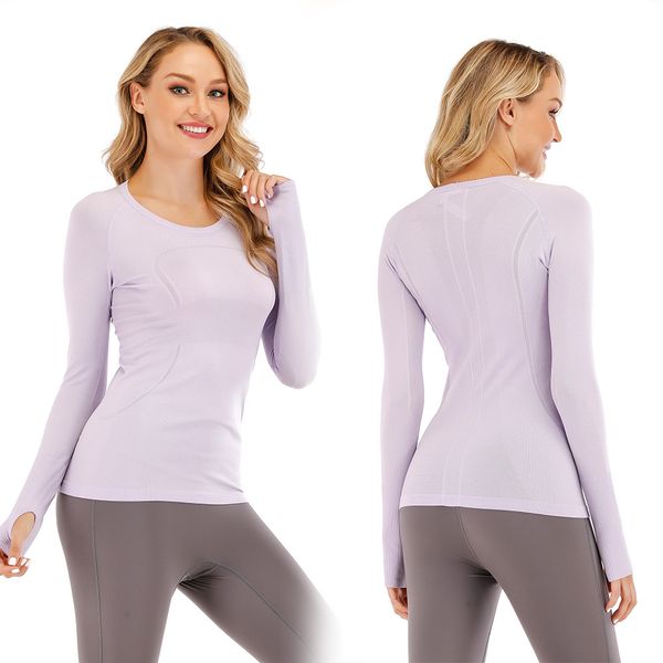 

lululies lemonly Women's yoga long sleeved sportswear T-shirt quick drying round neck pullover yoga running fitness top sweat absorbing tight fitting clothing, B2320