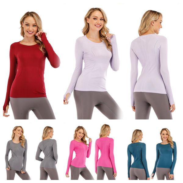 

lululies lemonly Women's Long Sleeved Sports Yoga T-Shirt Quick Drying Top Athletic Round Neck Yoga Running Fitness Jacket Clothes, B2311