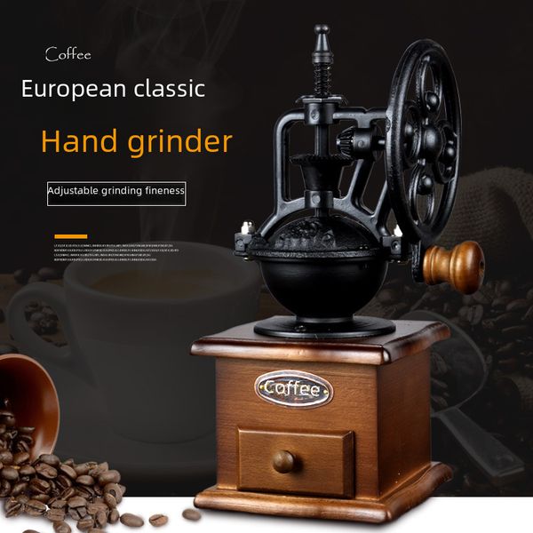Vintage Shaker Wheel Coffee Bean Grinder Household Coffee Bean Grinder Manual Coffee Mill Hand Coffee Machine