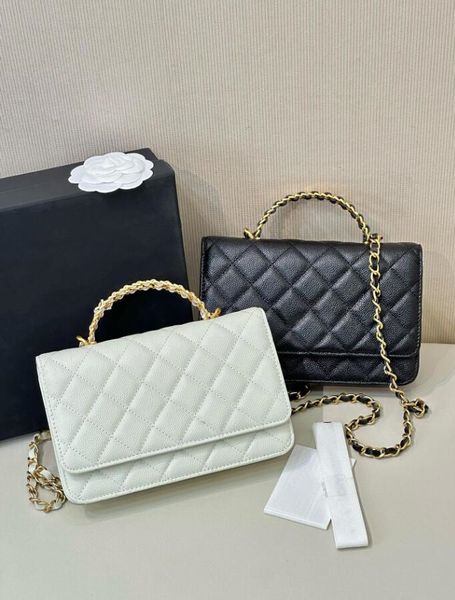 

10A designer Fashion Bags new sequin brand fashionable women's chain single shoulder party dinner bag complete packaging CC8965, Black