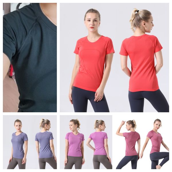 

lululies lemonly 2.0 round neck pullover yoga suit for women, high elasticity fitness, morning exercise, running, tight fitting top, short sleeved T-shirt, B535