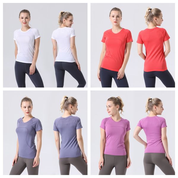 

lululies lemonly 2.0 round neck pullover women's yoga clothing, high elasticity fitness, morning exercise, running, tight fitting top, short sleeved, B5314