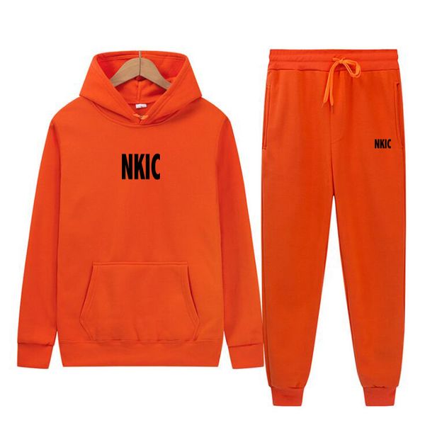 Men's Brand Tracksuits Sports Green Hoodies and Pants Sets Fitness Running Suits 2 Piece Sweatshirts Spring Autumn Fleece Printed Clothing