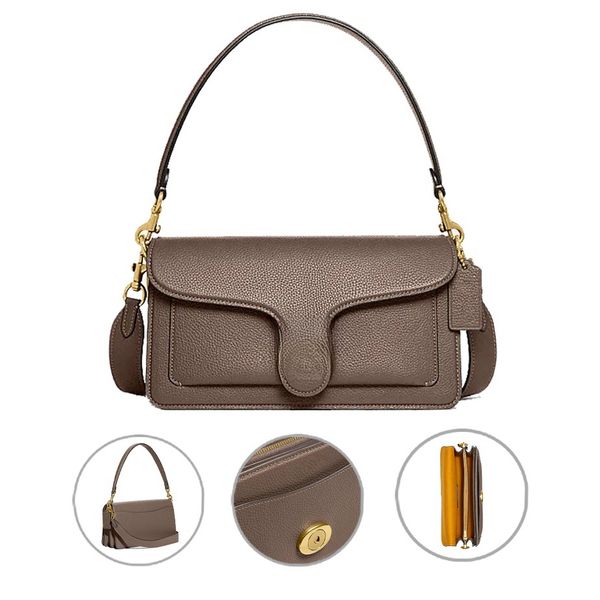 

10A quality designer shoulder lady tabby bags Women tote handbag purse leather baguette emed man crossbody fashion soft envelope satchel bag, Khaki
