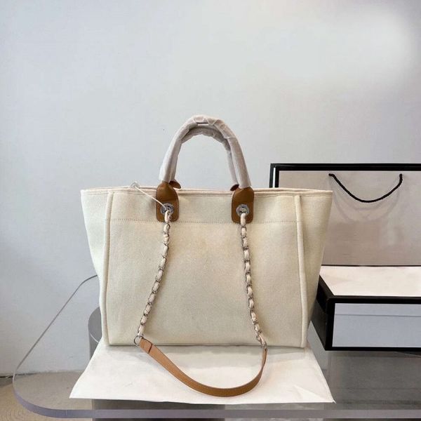 

Designer Summer Beach Handbag C Letter Shoulder Flash Office High Quality Classic Canvas Bag with Button Retro Women's Bagbag, Blue